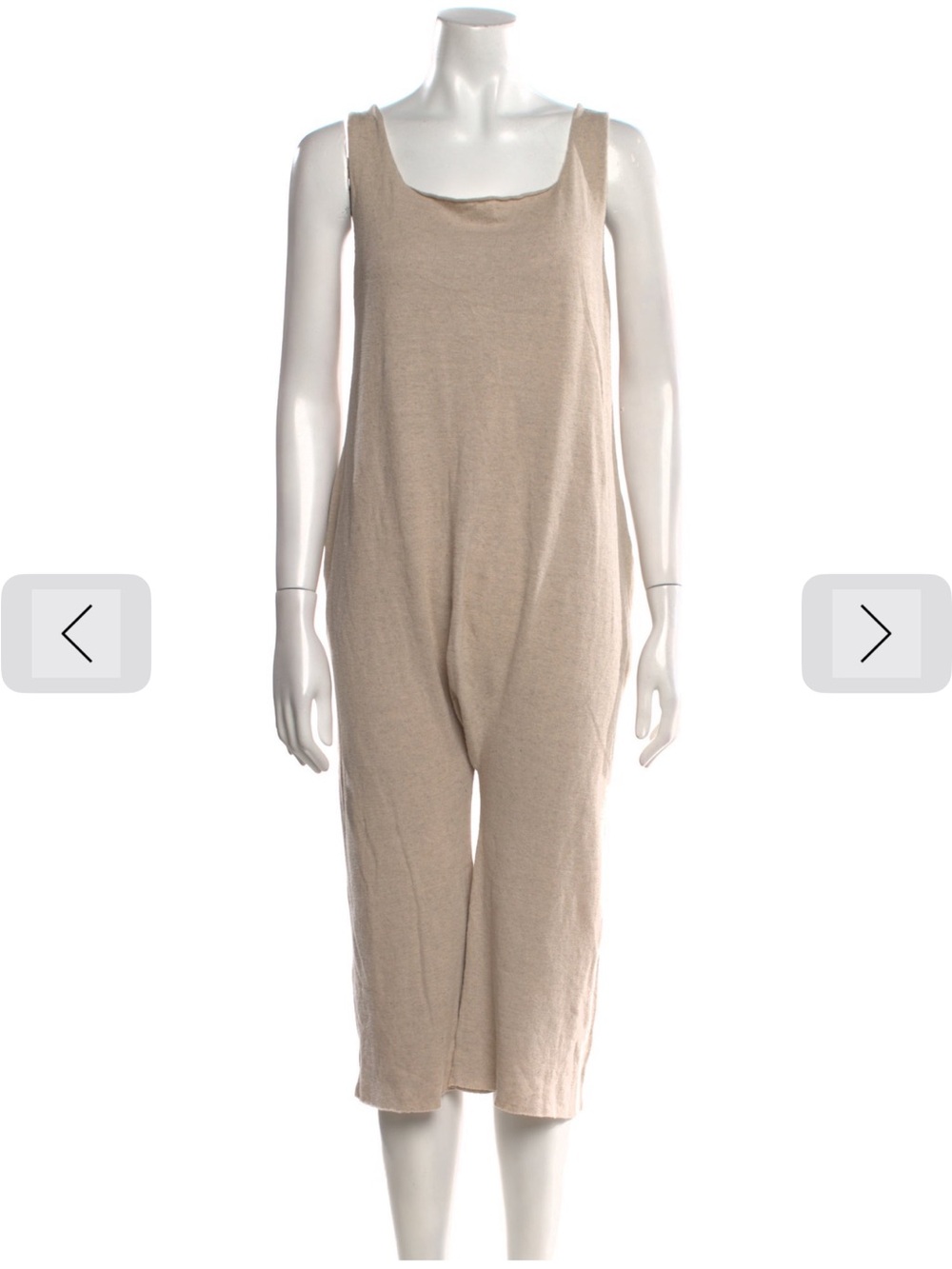 Lauren Manoogian Beige Sleeveless Cropped Jumpsuit